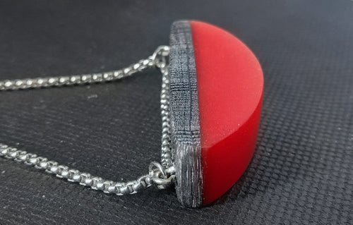 Blood Moon Necklace – Bog Oak & Red Resin