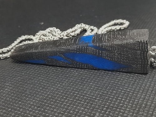 Ancient Bog Oak & Resin Pendant with Titanium-Plated Chain