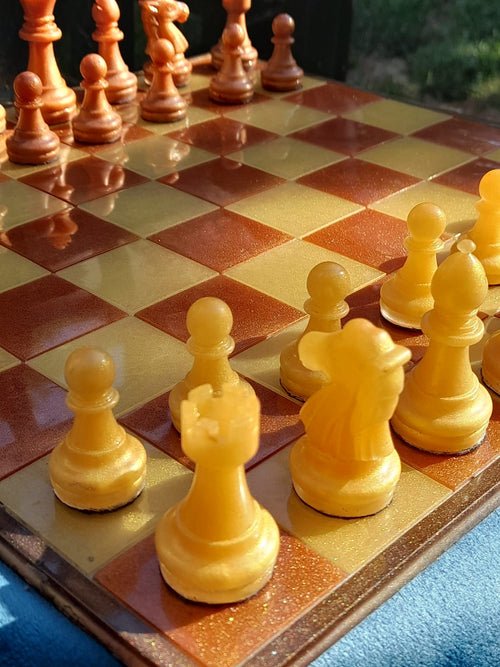 Amber & Gold Resin Chess Set